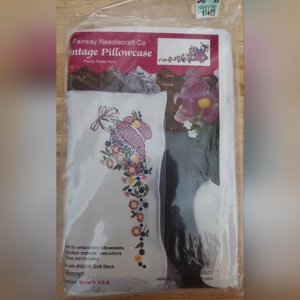Vintage Floral Embroidery Pillowcase
